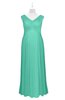 ColsBM Malaya Seafoam Green Plus Size Bridesmaid Dresses Ruching Elegant A-line Floor Length V-neck Zipper