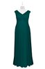 ColsBM Malaya Shaded Spruce Plus Size Bridesmaid Dresses Ruching Elegant A-line Floor Length V-neck Zipper