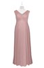 ColsBM Malaya Silver Pink Plus Size Bridesmaid Dresses Ruching Elegant A-line Floor Length V-neck Zipper