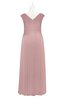 ColsBM Malaya Silver Pink Plus Size Bridesmaid Dresses Ruching Elegant A-line Floor Length V-neck Zipper