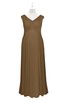 ColsBM Malaya Truffle Plus Size Bridesmaid Dresses Ruching Elegant A-line Floor Length V-neck Zipper
