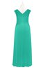 ColsBM Malaya Viridian Green Plus Size Bridesmaid Dresses Ruching Elegant A-line Floor Length V-neck Zipper