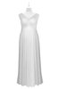 ColsBM Malaya White Plus Size Bridesmaid Dresses Ruching Elegant A-line Floor Length V-neck Zipper