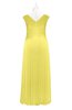 ColsBM Malaya Yellow Iris Plus Size Bridesmaid Dresses Ruching Elegant A-line Floor Length V-neck Zipper