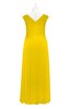 ColsBM Malaya Yellow Plus Size Bridesmaid Dresses Ruching Elegant A-line Floor Length V-neck Zipper