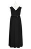 ColsBM Simone Black Plus Size Bridesmaid Dresses Pleated Sleeveless Elegant A-line V-neck Floor Length
