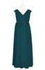 ColsBM Simone Blue Green Plus Size Bridesmaid Dresses Pleated Sleeveless Elegant A-line V-neck Floor Length