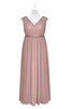 ColsBM Simone Blush Pink Plus Size Bridesmaid Dresses Pleated Sleeveless Elegant A-line V-neck Floor Length