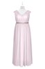 ColsBM Simone Blush Plus Size Bridesmaid Dresses Pleated Sleeveless Elegant A-line V-neck Floor Length