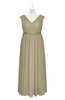 ColsBM Simone Candied Ginger Plus Size Bridesmaid Dresses Pleated Sleeveless Elegant A-line V-neck Floor Length