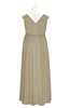 ColsBM Simone Candied Ginger Plus Size Bridesmaid Dresses Pleated Sleeveless Elegant A-line V-neck Floor Length