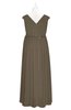 ColsBM Simone Carafe Brown Plus Size Bridesmaid Dresses Pleated Sleeveless Elegant A-line V-neck Floor Length