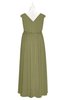 ColsBM Simone Cedar Plus Size Bridesmaid Dresses Pleated Sleeveless Elegant A-line V-neck Floor Length