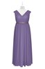 ColsBM Simone Chalk Violet Plus Size Bridesmaid Dresses Pleated Sleeveless Elegant A-line V-neck Floor Length