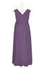 ColsBM Simone Chinese Violet Plus Size Bridesmaid Dresses Pleated Sleeveless Elegant A-line V-neck Floor Length