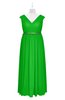 ColsBM Simone Classic Green Plus Size Bridesmaid Dresses Pleated Sleeveless Elegant A-line V-neck Floor Length
