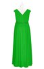 ColsBM Simone Classic Green Plus Size Bridesmaid Dresses Pleated Sleeveless Elegant A-line V-neck Floor Length