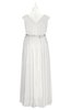ColsBM Simone Cloud White Plus Size Bridesmaid Dresses Pleated Sleeveless Elegant A-line V-neck Floor Length