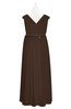 ColsBM Simone Copper Plus Size Bridesmaid Dresses Pleated Sleeveless Elegant A-line V-neck Floor Length