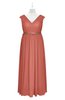 ColsBM Simone Crabapple Plus Size Bridesmaid Dresses Pleated Sleeveless Elegant A-line V-neck Floor Length