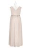 ColsBM Simone Cream Pink Plus Size Bridesmaid Dresses Pleated Sleeveless Elegant A-line V-neck Floor Length