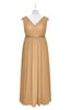 ColsBM Simone Desert Mist Plus Size Bridesmaid Dresses Pleated Sleeveless Elegant A-line V-neck Floor Length