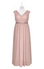 ColsBM Simone Dusty Rose Plus Size Bridesmaid Dresses Pleated Sleeveless Elegant A-line V-neck Floor Length