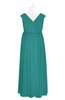 ColsBM Simone Emerald Green Plus Size Bridesmaid Dresses Pleated Sleeveless Elegant A-line V-neck Floor Length