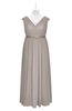 ColsBM Simone Fawn Plus Size Bridesmaid Dresses Pleated Sleeveless Elegant A-line V-neck Floor Length