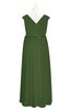 ColsBM Simone Garden Green Plus Size Bridesmaid Dresses Pleated Sleeveless Elegant A-line V-neck Floor Length