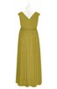 ColsBM Simone Golden Olive Plus Size Bridesmaid Dresses Pleated Sleeveless Elegant A-line V-neck Floor Length