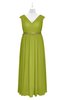 ColsBM Simone Green Oasis Plus Size Bridesmaid Dresses Pleated Sleeveless Elegant A-line V-neck Floor Length