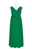 ColsBM Simone Green Plus Size Bridesmaid Dresses Pleated Sleeveless Elegant A-line V-neck Floor Length