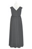 ColsBM Simone Grey Plus Size Bridesmaid Dresses Pleated Sleeveless Elegant A-line V-neck Floor Length