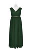 ColsBM Simone Hunter Green Plus Size Bridesmaid Dresses Pleated Sleeveless Elegant A-line V-neck Floor Length