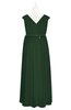 ColsBM Simone Hunter Green Plus Size Bridesmaid Dresses Pleated Sleeveless Elegant A-line V-neck Floor Length