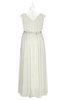 ColsBM Simone Ivory Plus Size Bridesmaid Dresses Pleated Sleeveless Elegant A-line V-neck Floor Length