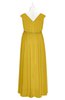 ColsBM Simone Lemon Curry Plus Size Bridesmaid Dresses Pleated Sleeveless Elegant A-line V-neck Floor Length