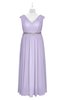 ColsBM Simone Light Purple Plus Size Bridesmaid Dresses Pleated Sleeveless Elegant A-line V-neck Floor Length