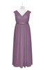ColsBM Simone Mauve Plus Size Bridesmaid Dresses Pleated Sleeveless Elegant A-line V-neck Floor Length