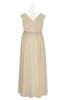 ColsBM Simone Novelle Peach Plus Size Bridesmaid Dresses Pleated Sleeveless Elegant A-line V-neck Floor Length