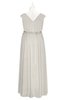 ColsBM Simone Off White Plus Size Bridesmaid Dresses Pleated Sleeveless Elegant A-line V-neck Floor Length
