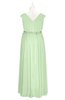 ColsBM Simone Pale Green Plus Size Bridesmaid Dresses Pleated Sleeveless Elegant A-line V-neck Floor Length