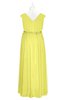 ColsBM Simone Pale Yellow Plus Size Bridesmaid Dresses Pleated Sleeveless Elegant A-line V-neck Floor Length