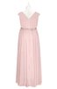 ColsBM Simone Pastel Pink Plus Size Bridesmaid Dresses Pleated Sleeveless Elegant A-line V-neck Floor Length