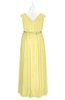ColsBM Simone Pastel Yellow Plus Size Bridesmaid Dresses Pleated Sleeveless Elegant A-line V-neck Floor Length