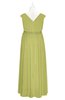 ColsBM Simone Pistachio Plus Size Bridesmaid Dresses Pleated Sleeveless Elegant A-line V-neck Floor Length