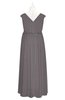 ColsBM Simone Ridge Grey Plus Size Bridesmaid Dresses Pleated Sleeveless Elegant A-line V-neck Floor Length