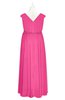 ColsBM Simone Rose Pink Plus Size Bridesmaid Dresses Pleated Sleeveless Elegant A-line V-neck Floor Length