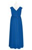 ColsBM Simone Royal Blue Plus Size Bridesmaid Dresses Pleated Sleeveless Elegant A-line V-neck Floor Length